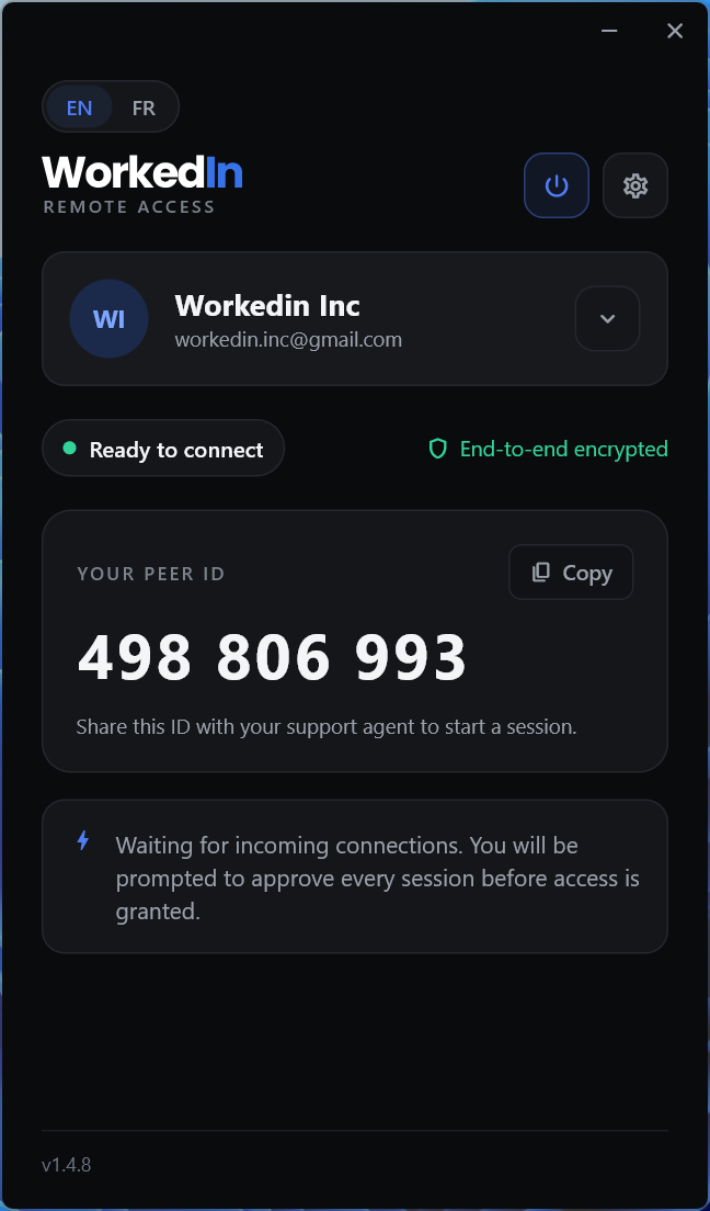The Workedin Assistant desktop app